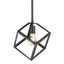 Golden 2086-M1L BLK - Golden Lighting Cassio 1-light Pendant in Matte Black